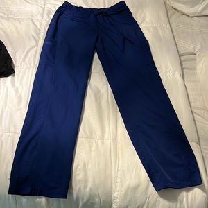 Straight leg navy blue scrub pants